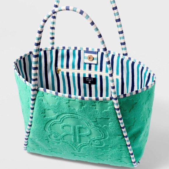 Roller Rabbit x Target Handbags - 💚💙 Roller Rabbit x Target Star Geo Large Terry Beach Tote Bag Green